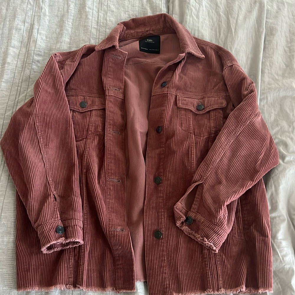 Zara Rusty Pink Corduroy Shacket